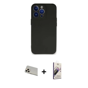 ieg™ iPhone 13 Pro Max Kılıf Kozmos Yansıma Özel Seri - Siyah Bilvis 3D Mat Cam Ekran Koruyucu + Rainbow Kamera Lens Koruma Cam - REGD