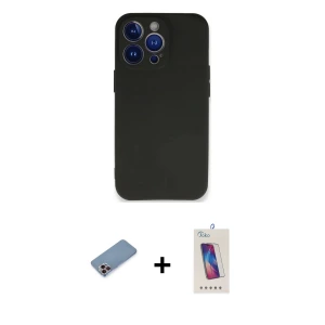 ieg™ iPhone 13 Pro Max Kılıf Kozmos Yansıma Özel Seri - Siyah Joko 5D Cam + Shine Kamera Lens Koruma Cam - PE