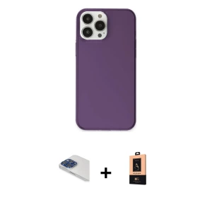 ieg™ iPhone 13 Pro Max Kılıf Kutup Doku Koleksiyonu - Şeffaf Maxco Cam Ekran Koruyucu + Pers Alüminyum Kamera Lens - LT
