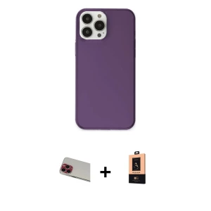 ieg™ iPhone 13 Pro Max Kılıf Kutup Doku Koleksiyonu - Şeffaf Maxco Cam Ekran Koruyucu + Rainbow Kamera Lens Koruma Cam - KI