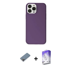 ieg™ iPhone 13 Pro Max Kılıf Kutup Doku Koleksiyonu - Siyah Bilvis 5in1 3D Magic Cam Ekran Koruyucu + Metal Kamera Lens Koruma Cam - MR