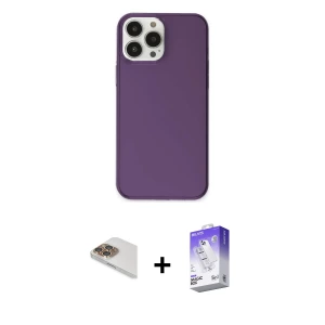 ieg™ iPhone 13 Pro Max Kılıf Kutup Doku Koleksiyonu - Siyah Bilvis 5in1 3D Magic Cam Ekran Koruyucu + Pers Alüminyum Kamera Lens - GD