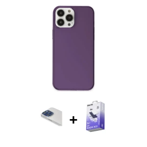 ieg™ iPhone 13 Pro Max Kılıf Kutup Doku Koleksiyonu - Siyah Bilvis 5in1 5D Magic Hayalet Cam Ekran Koruyucu + Pers Alüminyum Kamera Lens - LT