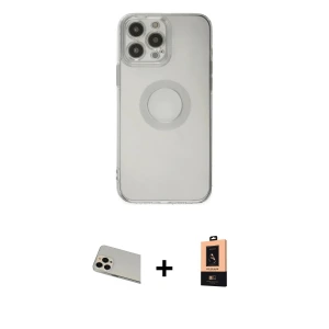 ieg™ iPhone 13 Pro Max Kılıf Kutup Klasik - Şeffaf Maxco Cam Ekran Koruyucu + Rainbow Kamera Lens Koruma Cam - REGD