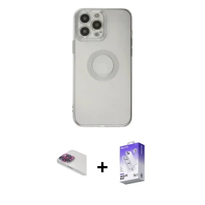 ieg™ iPhone 13 Pro Max Kılıf Kutup Klasik - Siyah Bilvis 5in1 3D Magic Cam Ekran Koruyucu + Pers Alüminyum Kamera Lens - GI