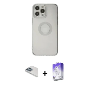 ieg™ iPhone 13 Pro Max Kılıf Kutup Klasik - Siyah Bilvis 5in1 3D Magic Cam Ekran Koruyucu + Pers Alüminyum Kamera Lens - SABE