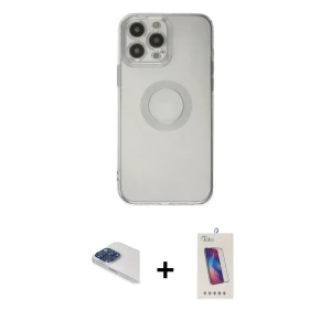 ieg™ iPhone 13 Pro Max Kılıf Kutup Klasik - Siyah Joko 5D Cam + Pers Alüminyum Kamera Lens - LT