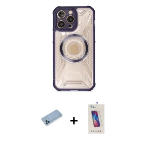 ieg™ iPhone 13 Pro Max Kılıf Kutup Modern - Siyah Joko 5D Cam + Shine Kamera Lens Koruma Cam - MI