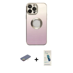 ieg™ iPhone 13 Pro Max Kılıf Kutup Yansıma Özel Seri - Şeffaf Pasifik Cam Ekran Koruyucu + Renkli Kamera Lens Koruma Cam - SI