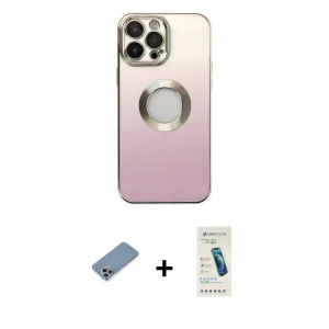 ieg™ iPhone 13 Pro Max Kılıf Kutup Yansıma Özel Seri - Şeffaf Pasifik Cam Ekran Koruyucu + Shine Kamera Lens Koruma Cam - GI