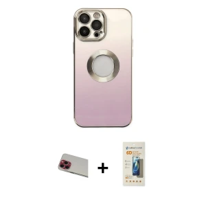 ieg™ iPhone 13 Pro Max Kılıf Kutup Yansıma Özel Seri - Siyah 6D Mat Seramik Hayalet Nano Ekran Koruyucu + Rainbow Kamera Lens Koruma Cam - KI