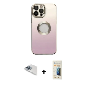 ieg™ iPhone 13 Pro Max Kılıf Kutup Yansıma Özel Seri - Siyah 6D Mat Seramik Hayalet Nano Ekran Koruyucu + Pers Alüminyum Kamera Lens - SABE