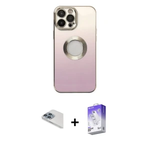 ieg™ iPhone 13 Pro Max Kılıf Kutup Yansıma Özel Seri - Siyah Bilvis 5in1 3D Magic Cam Ekran Koruyucu + Pers Alüminyum Kamera Lens - SABE