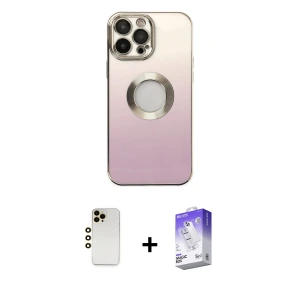 ieg™ iPhone 13 Pro Max Kılıf Kutup Yansıma Özel Seri - Siyah Bilvis 5in1 3D Magic Cam Ekran Koruyucu + Shine Kamera Lens - GD