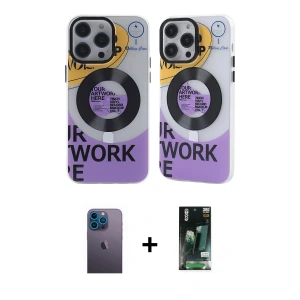 ieg™ iPhone 13 Pro Max Kılıf Nova Doku Koleksiyonu - Şeffaf 360 Full Body Arka Koruyucu + Neon Fosforlu Kamera Lens - MI