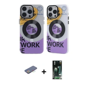 ieg™ iPhone 13 Pro Max Kılıf Nova Doku Koleksiyonu - Şeffaf 360 Full Body Arka Koruyucu + Renkli Kamera Lens Koruma Cam - MI