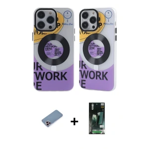 ieg™ iPhone 13 Pro Max Kılıf Nova Doku Koleksiyonu - Şeffaf 360 Full Body Arka Koruyucu + Shine Kamera Lens Koruma Cam - PE