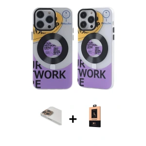 ieg™ iPhone 13 Pro Max Kılıf Nova Doku Koleksiyonu - Şeffaf Maxco Cam Ekran Koruyucu + Pers Alüminyum Kamera Lens - GD