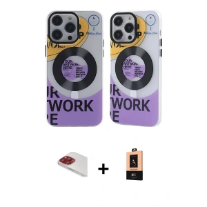 ieg™ iPhone 13 Pro Max Kılıf Nova Doku Koleksiyonu - Şeffaf Maxco Cam Ekran Koruyucu + Pers Alüminyum Kamera Lens - KI