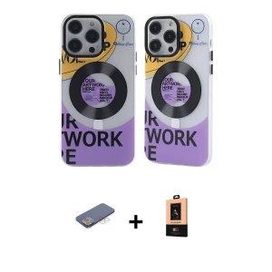 ieg™ iPhone 13 Pro Max Kılıf Nova Doku Koleksiyonu - Şeffaf Maxco Cam Ekran Koruyucu + Renkli Kamera Lens Koruma Cam - MI