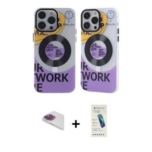 ieg™ iPhone 13 Pro Max Kılıf Nova Doku Koleksiyonu - Şeffaf Pasifik Cam Ekran Koruyucu + Pers Alüminyum Kamera Lens - GI