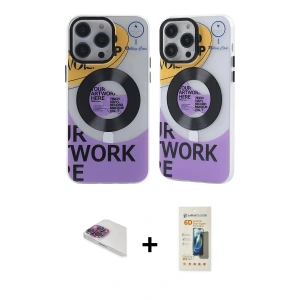 ieg™ iPhone 13 Pro Max Kılıf Nova Doku Koleksiyonu - Siyah 6D Mat Seramik Hayalet Nano Ekran Koruyucu + Pers Alüminyum Kamera Lens - GI