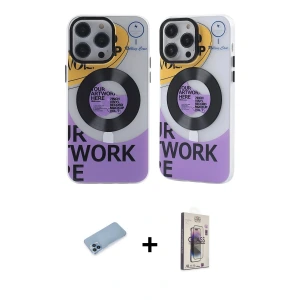 ieg™ iPhone 13 Pro Max Kılıf Nova Doku Koleksiyonu - Siyah Bilvis 3D Cam Ekran Koruyucu + Shine Kamera Lens Koruma Cam - MI