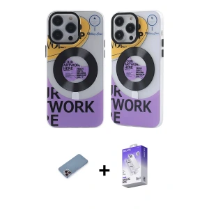 ieg™ iPhone 13 Pro Max Kılıf Nova Doku Koleksiyonu - Siyah Bilvis 5in1 3D Magic Cam Ekran Koruyucu + Shine Kamera Lens Koruma Cam - PE