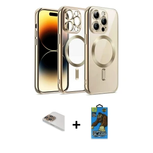 ieg™ iPhone 13 Pro Max Kılıf Nova Işık Özel Seri - Siyah 18D Cam Ekran Koruyucu + Pers Alüminyum Kamera Lens - GD