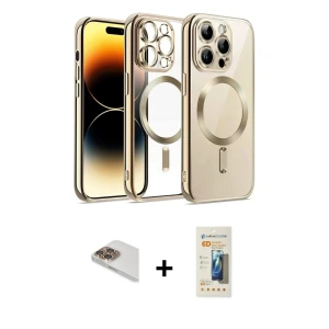 ieg™ iPhone 13 Pro Max Kılıf Nova Işık Özel Seri - Siyah 6D Mat Seramik Hayalet Nano Ekran Koruyucu + Pers Alüminyum Kamera Lens - GD