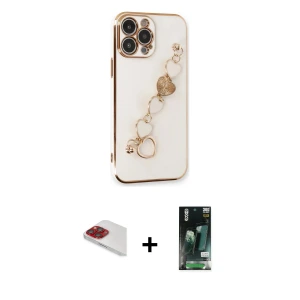 ieg™ iPhone 13 Pro Max Kılıf Nova Işık Prime - Şeffaf 360 Full Body Arka Koruyucu + Pers Alüminyum Kamera Lens - KI