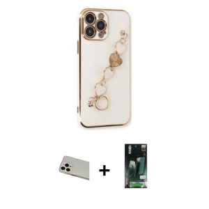 ieg™ iPhone 13 Pro Max Kılıf Nova Işık Prime - Şeffaf 360 Full Body Arka Koruyucu + Rainbow Kamera Lens Koruma Cam - REGD