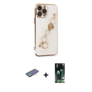 ieg™ iPhone 13 Pro Max Kılıf Nova Işık Prime - Şeffaf 360 Full Body Arka Koruyucu + Renkli Kamera Lens Koruma Cam - YL