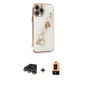 ieg™ iPhone 13 Pro Max Kılıf Nova Işık Prime - Şeffaf Maxco Cam Ekran Koruyucu + Raze Metal Kamera Lens - GD