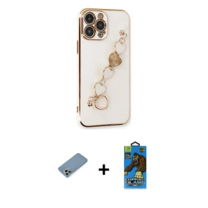 ieg™ iPhone 13 Pro Max Kılıf Nova Işık Prime - Siyah 18D Cam Ekran Koruyucu + Shine Kamera Lens Koruma Cam - GI