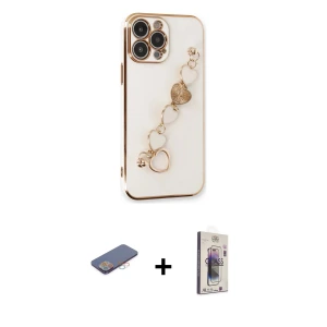 ieg™ iPhone 13 Pro Max Kılıf Nova Işık Prime - Siyah Bilvis 3D Cam Ekran Koruyucu + Renkli Kamera Lens Koruma Cam - PE