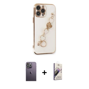 ieg™ iPhone 13 Pro Max Kılıf Nova Işık Prime - Siyah Bilvis 3D Mat Cam Ekran Koruyucu + Neon Fosforlu Kamera Lens - BZ