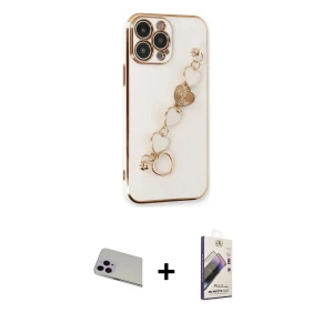 ieg™ iPhone 13 Pro Max Kılıf Nova Işık Prime - Siyah Bilvis 3D Mat Cam Ekran Koruyucu + Rainbow Kamera Lens Koruma Cam - MR