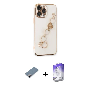 ieg™ iPhone 13 Pro Max Kılıf Nova Işık Prime - Siyah Bilvis 5in1 3D Magic Cam Ekran Koruyucu + Metal Kamera Lens Koruma Cam - MR