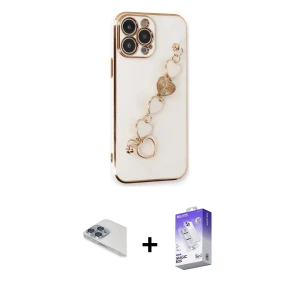 ieg™ iPhone 13 Pro Max Kılıf Nova Işık Prime - Siyah Bilvis 5in1 3D Magic Cam Ekran Koruyucu + Pers Alüminyum Kamera Lens - SABE
