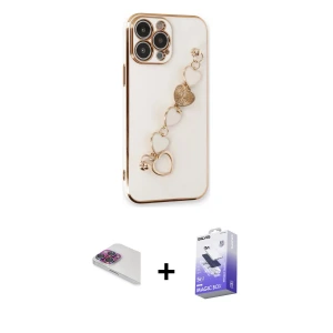ieg™ iPhone 13 Pro Max Kılıf Nova Işık Prime - Siyah Bilvis 5in1 5D Magic Hayalet Cam Ekran Koruyucu + Pers Alüminyum Kamera Lens - GI
