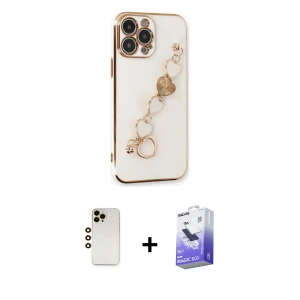 ieg™ iPhone 13 Pro Max Kılıf Nova Işık Prime - Siyah Bilvis 5in1 5D Magic Hayalet Cam Ekran Koruyucu + Shine Kamera Lens - GD