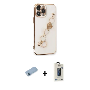 ieg™ iPhone 13 Pro Max Kılıf Nova Işık Prime - Siyah Bilvis Hayalet Cam Ekran Koruyucu + Shine Kamera Lens Koruma Cam - MI