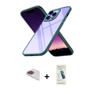 ieg™ iPhone 13 Pro Max Kılıf Nova Işık Serisi - Şeffaf Pasifik Cam Ekran Koruyucu + Pers Alüminyum Kamera Lens - GI