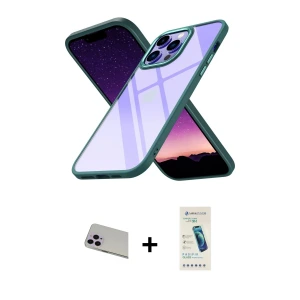 ieg™ iPhone 13 Pro Max Kılıf Nova Işık Serisi - Şeffaf Pasifik Cam Ekran Koruyucu + Rainbow Kamera Lens Koruma Cam - MR