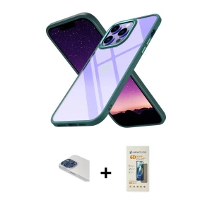 ieg™ iPhone 13 Pro Max Kılıf Nova Işık Serisi - Siyah 6D Mat Seramik Hayalet Nano Ekran Koruyucu + Pers Alüminyum Kamera Lens - LT