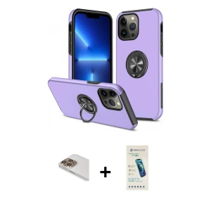 ieg™ iPhone 13 Pro Max Kılıf Odak Form Prime - Şeffaf Pasifik Cam Ekran Koruyucu + Pers Alüminyum Kamera Lens - GD
