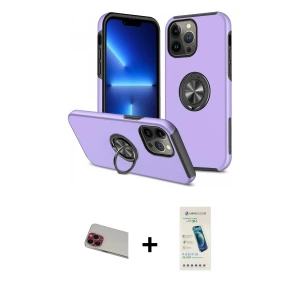 ieg™ iPhone 13 Pro Max Kılıf Odak Form Prime - Şeffaf Pasifik Cam Ekran Koruyucu + Rainbow Kamera Lens Koruma Cam - KI