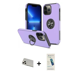 ieg™ iPhone 13 Pro Max Kılıf Odak Form Prime - Şeffaf Pasifik Cam Ekran Koruyucu + Rainbow Kamera Lens Koruma Cam - BZ