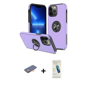 ieg™ iPhone 13 Pro Max Kılıf Odak Form Prime - Şeffaf Pasifik Cam Ekran Koruyucu + Renkli Kamera Lens Koruma Cam - TU